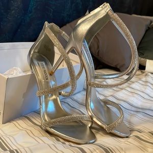 Beautiful Silver Strappy Heels